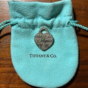 Tiffany & Co script “I love you” pendant